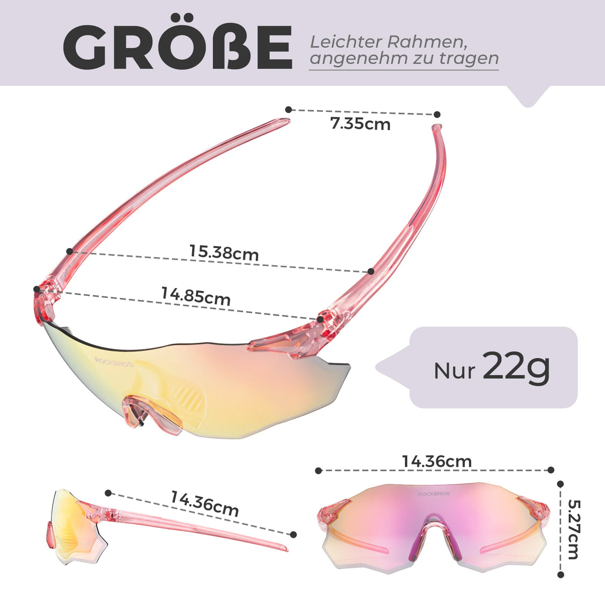 ROCKBROS Cykelglasögon Självtonande UV400-skydd Utan båge -SWIFT