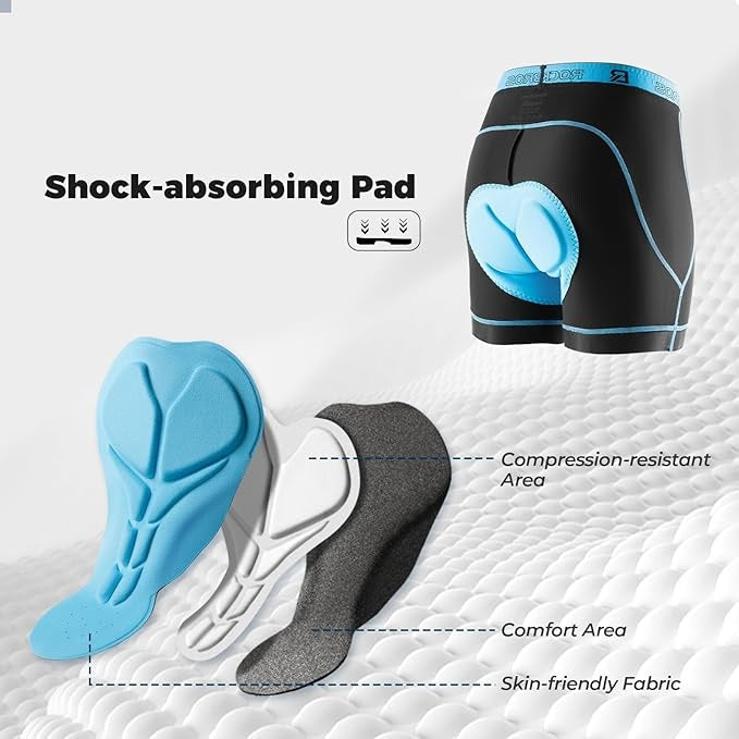 ROCKBROS Cykelshorts för män med 4D sitsstoppning Andningsbara cykelunderkläder Vadderade cykelunderkläder Kort resår MTB landsvägscykel M-3XL