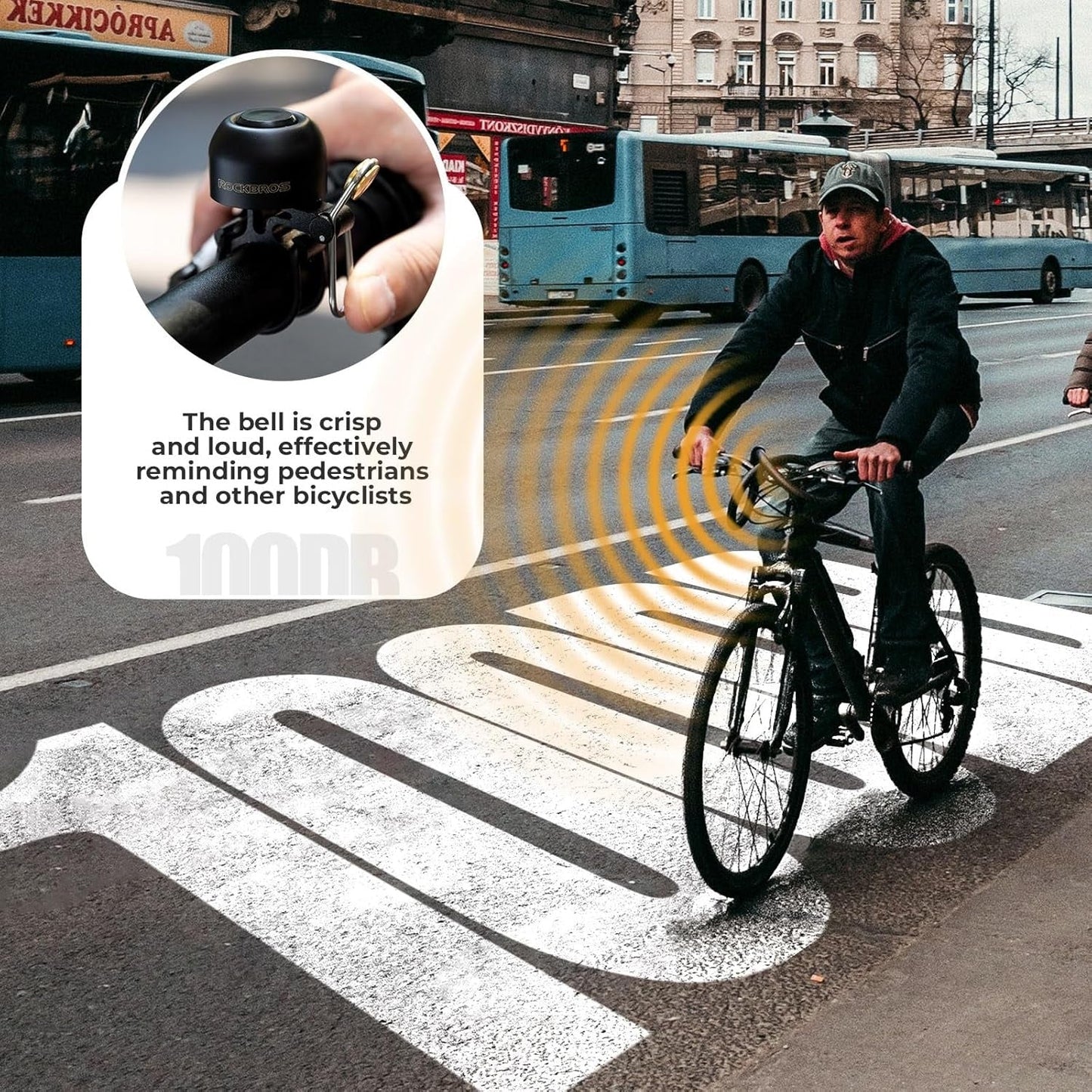 ROCKBROS cykelklocka styr klassisk, mountainbike retro cykelklocka hög klocka cykel kopparcykelklocka för 22-34 mm