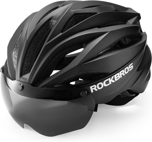ROCKBROS Vuxen cykelhjälm med visir Magnetisk avtagbar Andningsbar Justerbar för män och kvinnor 58-62cm