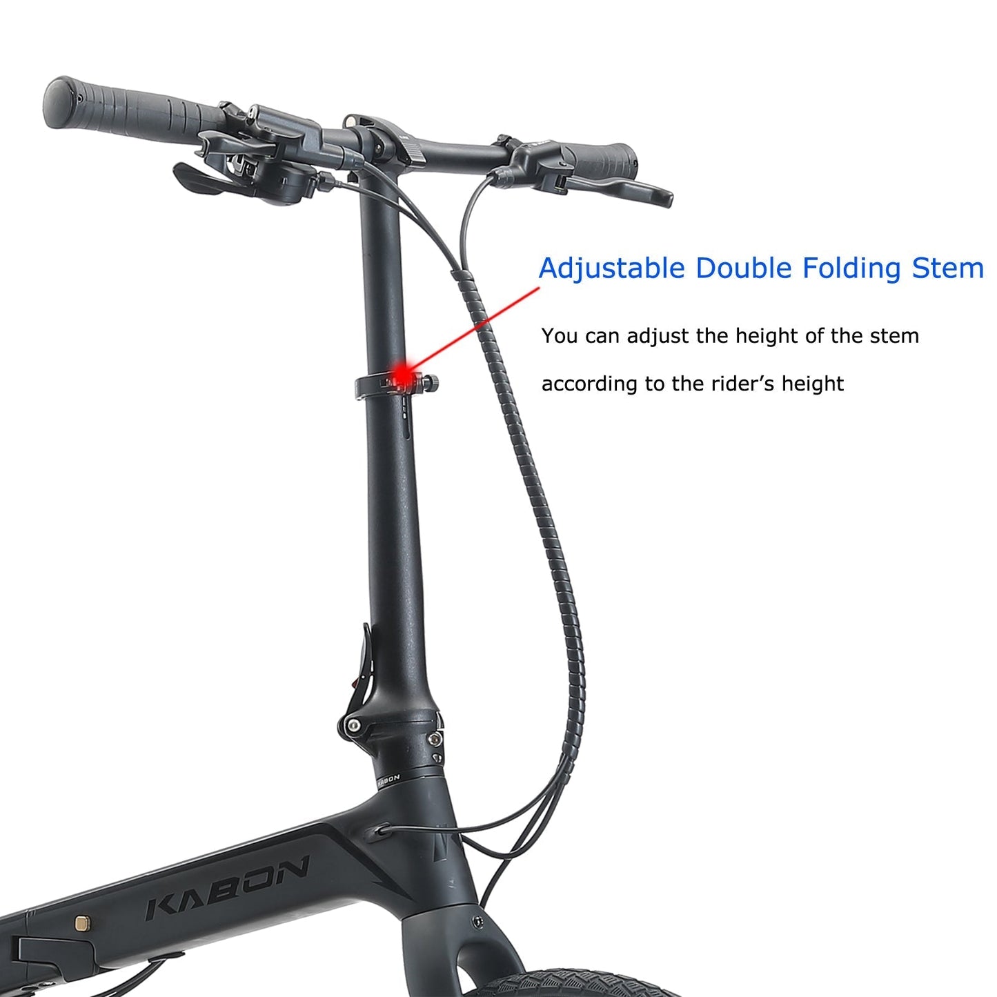 KABON City hopfällbar cykel kolfiber Shimano Altus 9S 20 tum med kolfiberhjul