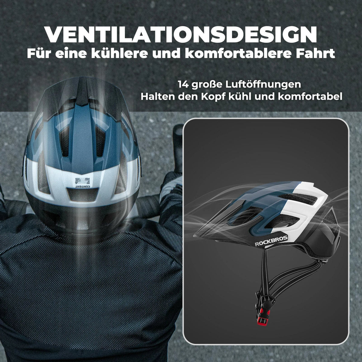 ROCKBROS Cykelhelm enhetsstorlek 56-62 cm