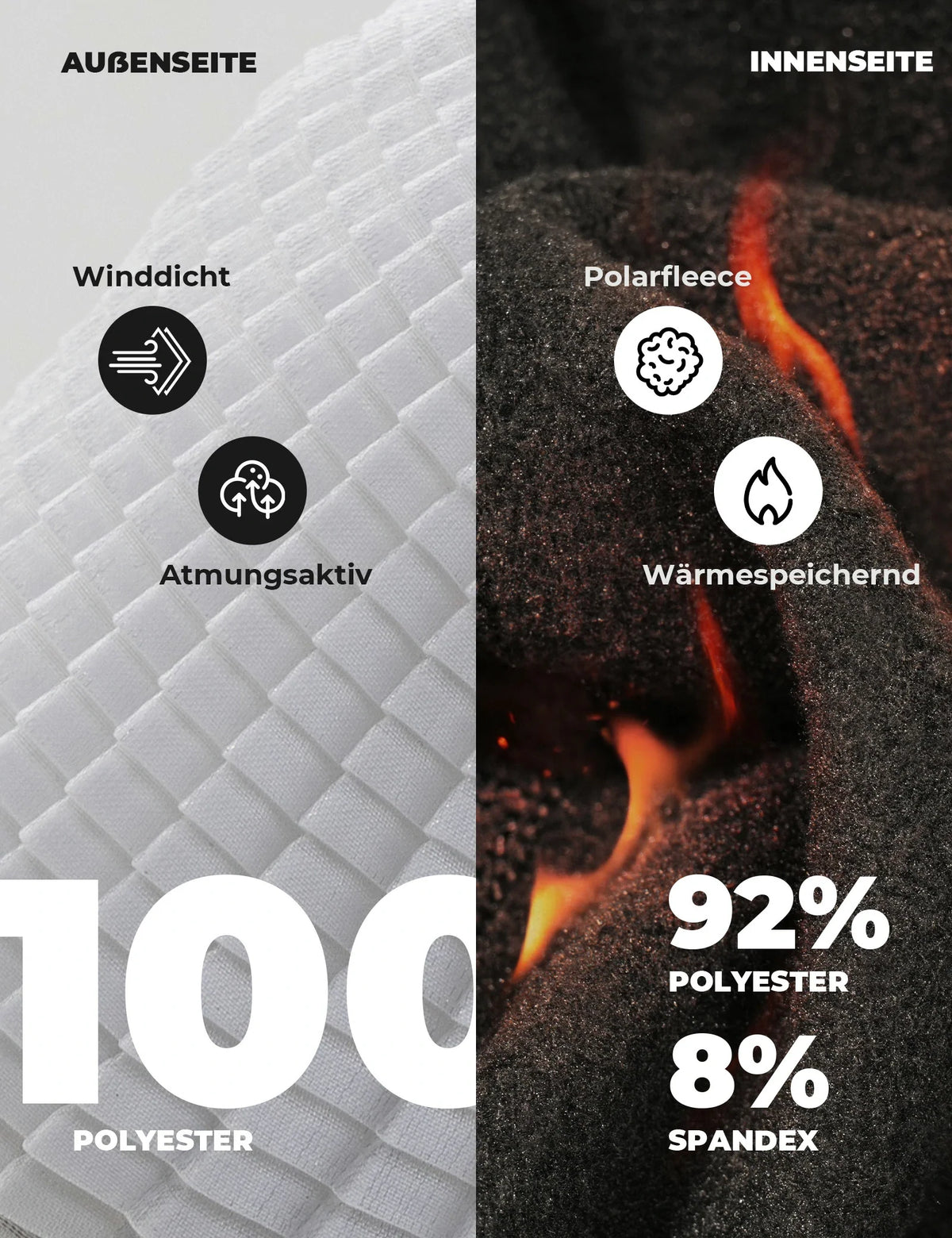 ROCKBROS Fleece-vinterluva Andningsaktiv Balaclava Skidmask