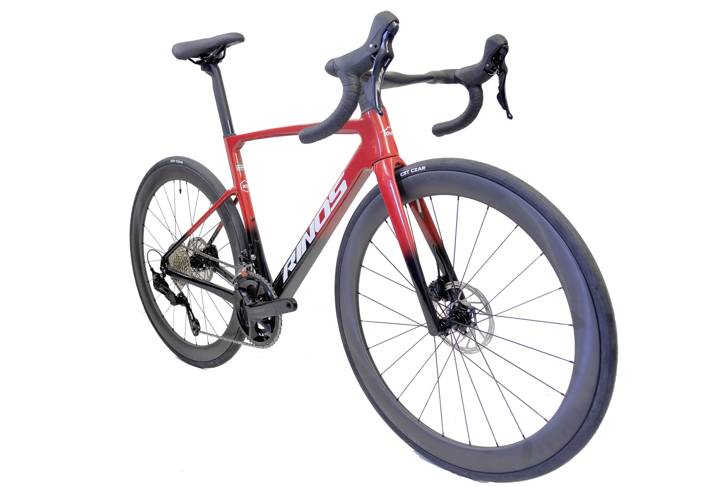 RINOS Helt kolfiber landsvägscykel Odin 4.1 Shimano 105 ST-R7120 24-växlad