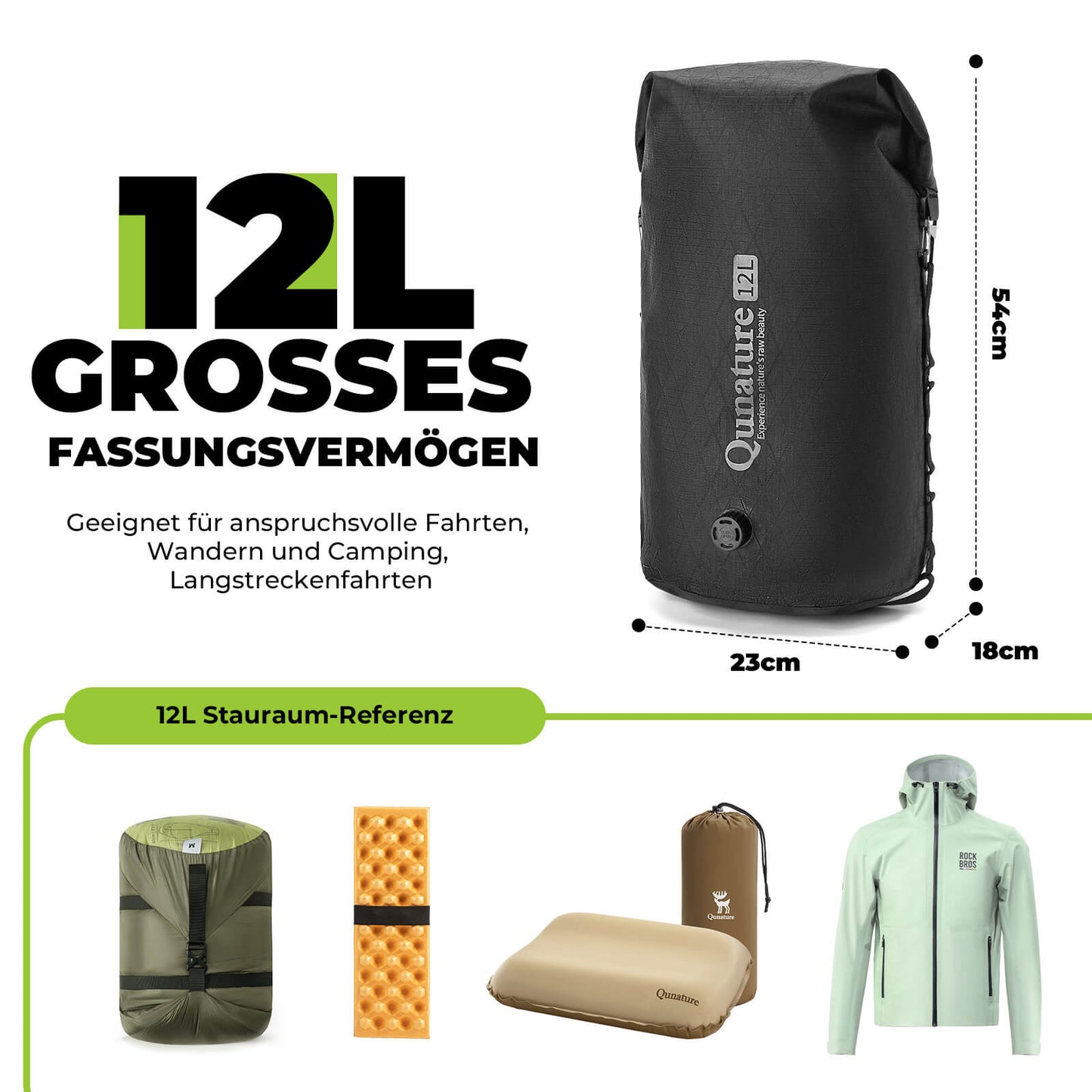 Styrväska 6L/12L Vattentät och lätt för cykel och utomhusaktiviteter Quantue