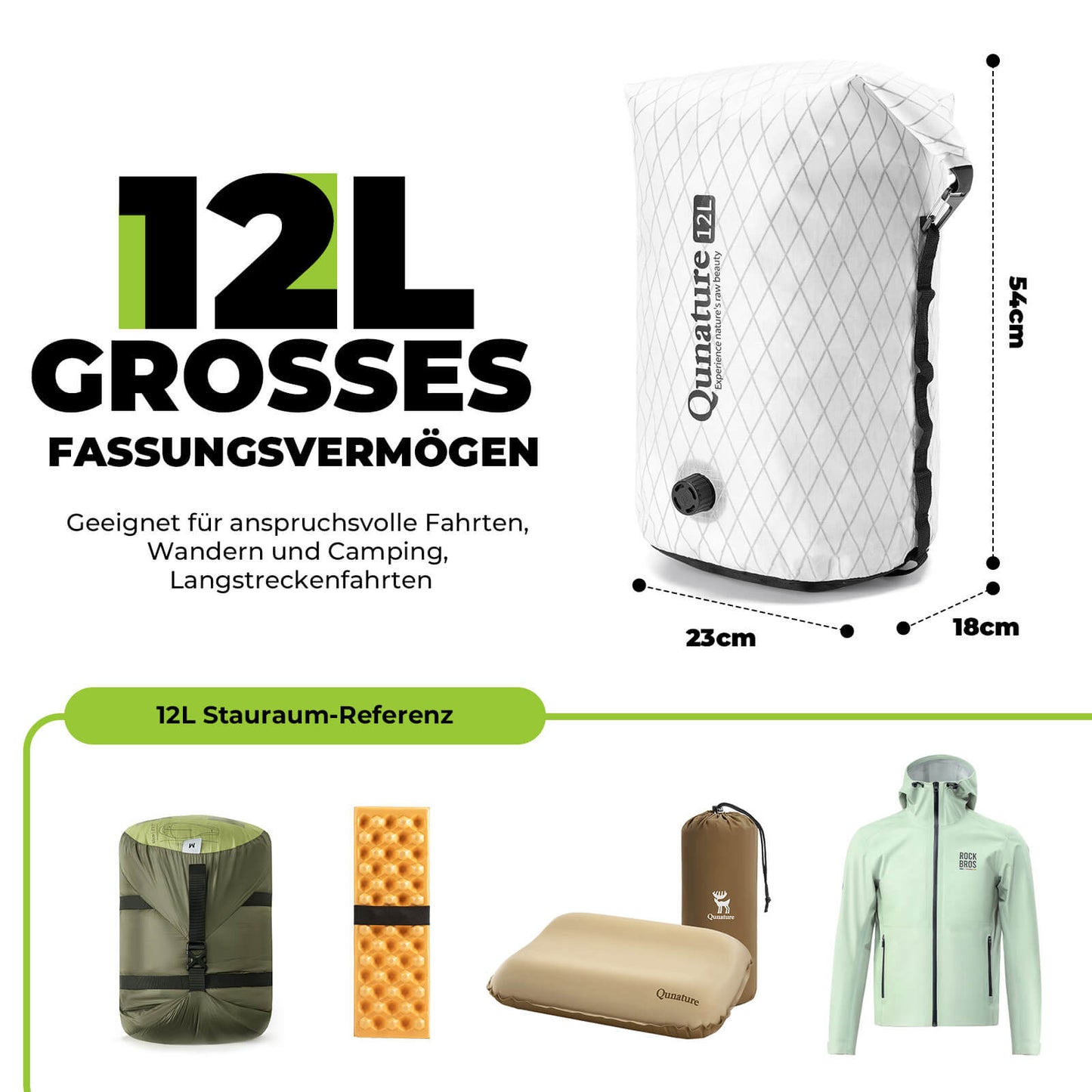 Styrväska 6L/12L Vattentät och lätt för cykel och utomhusaktiviteter Quantue