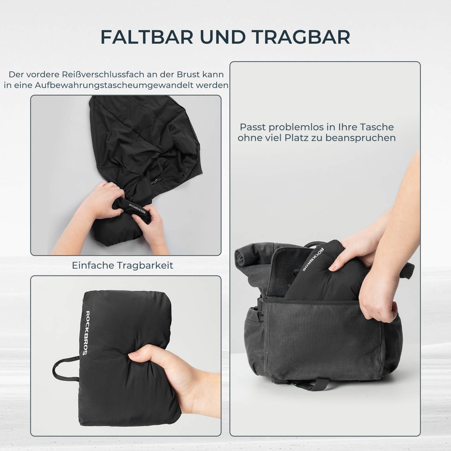 Ärmlös cykelväst, cykeljacka, packbar, andningsbar, ROCKBROS