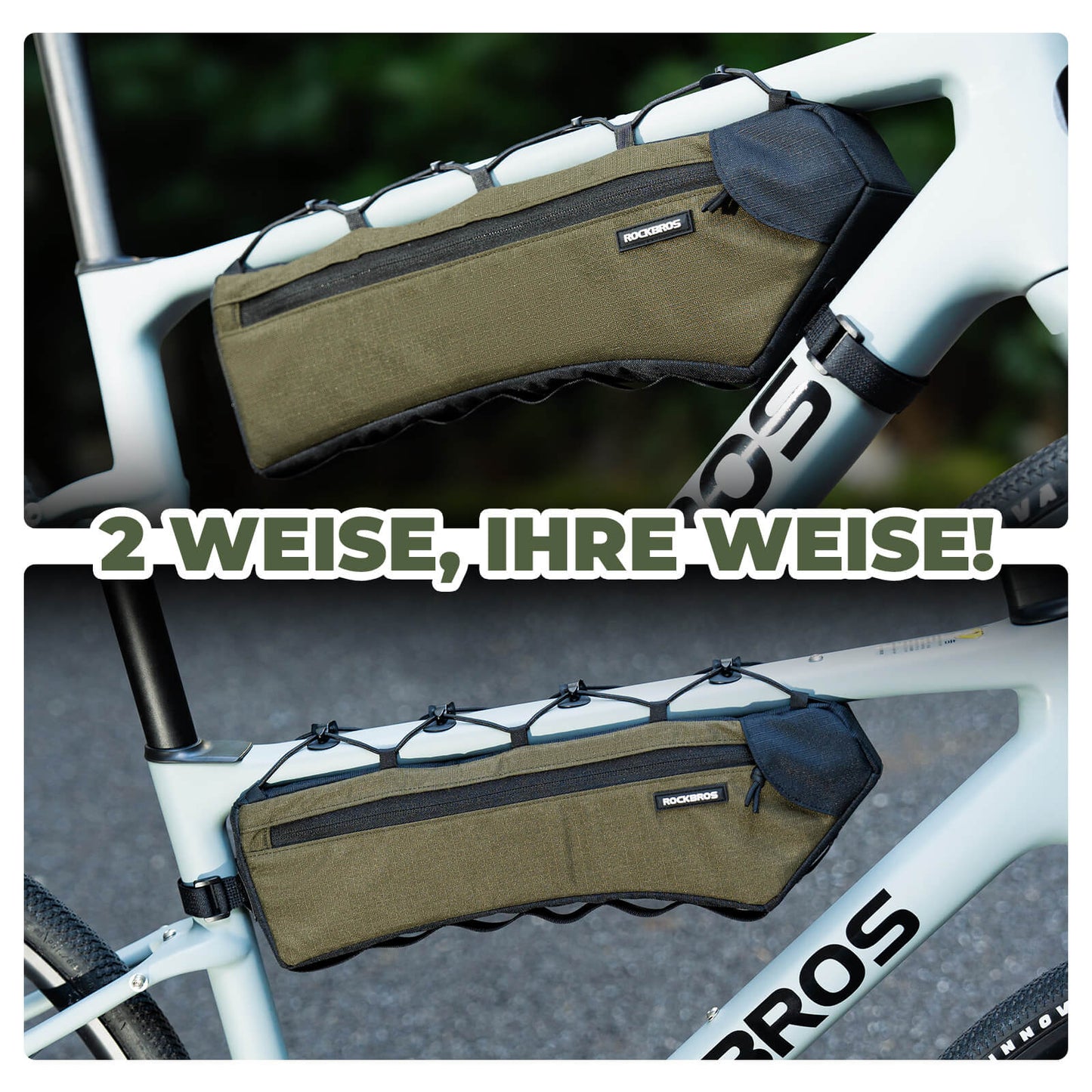 Cykelramväska, triangelväska, 1,9L, ultratunn och snabb åtkomst, ROCKBROS