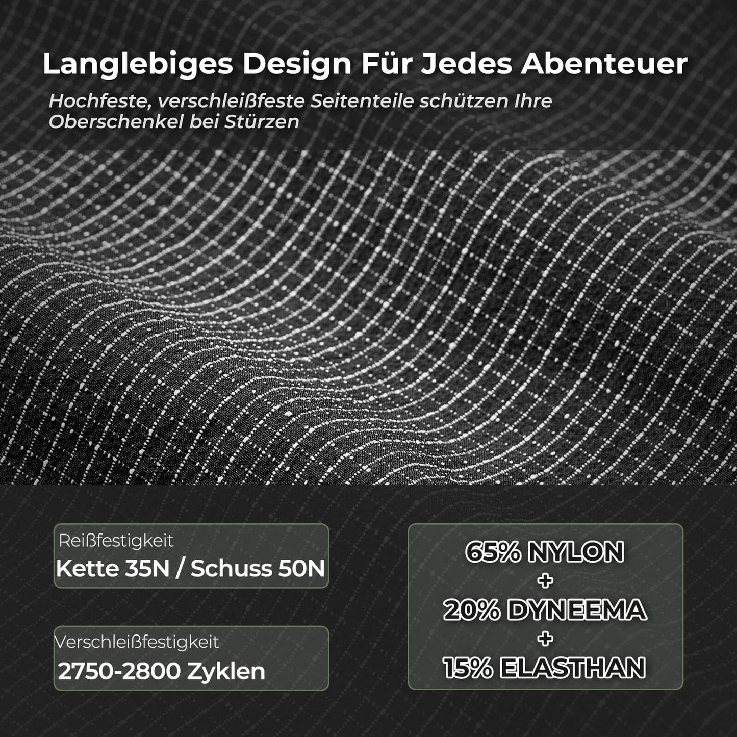 Cykelbyxor, hög slitstyrka och andningsbara med 5 fickor, ROCKBROS
