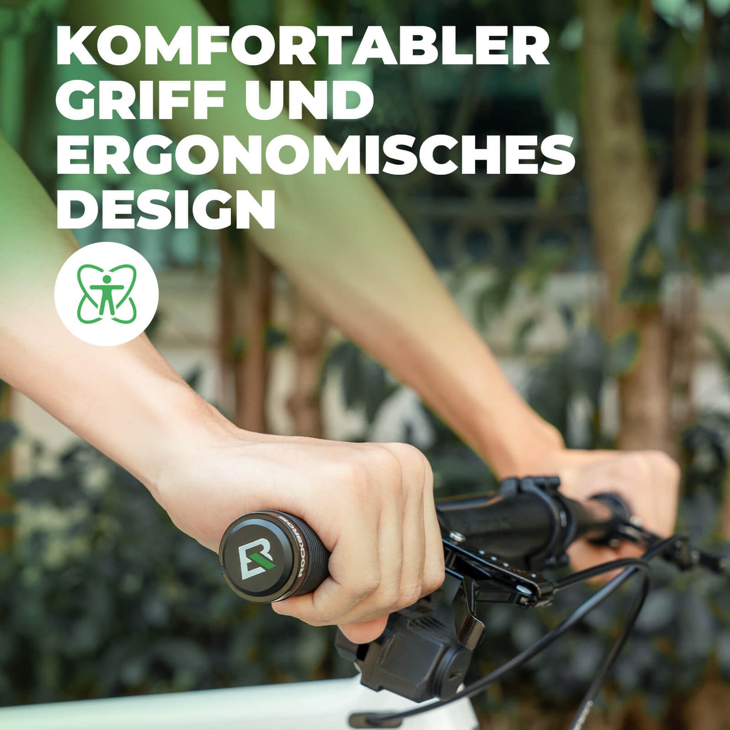 Cykelhandtag, halkfria, dubbel låsmekanism, 22,2 mm, ROCKBROS