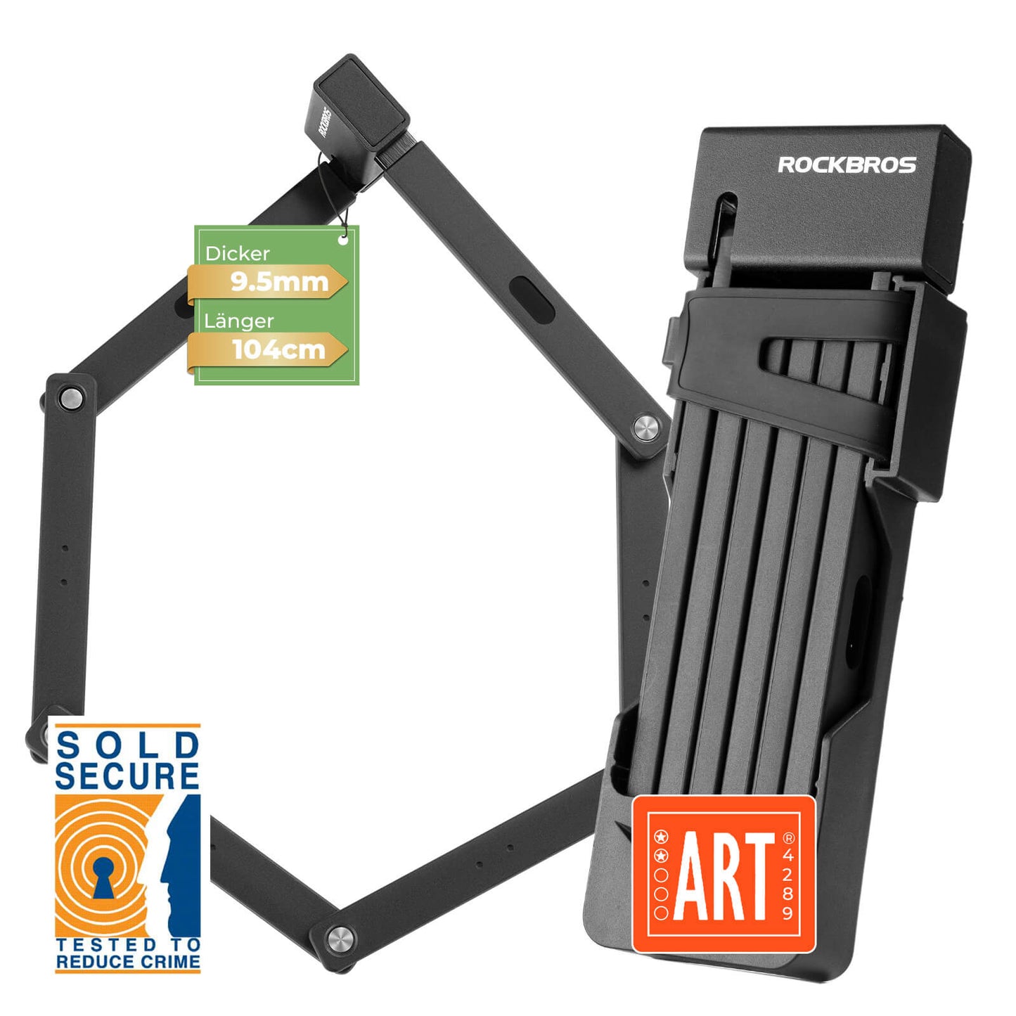 Hopfällbart cykellås 104 cm Hopfällbart ROCKBROS