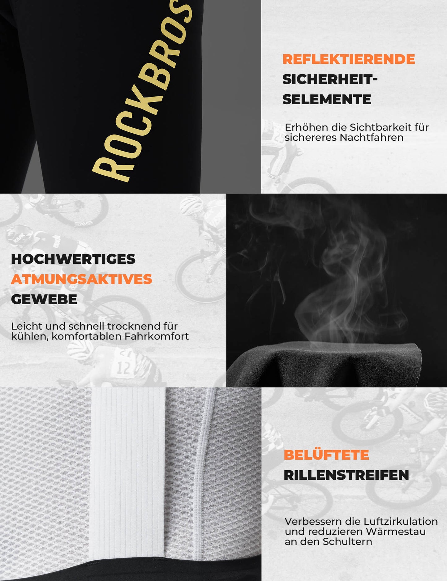 Långa vadderade cykeltights för män ROCKBROS