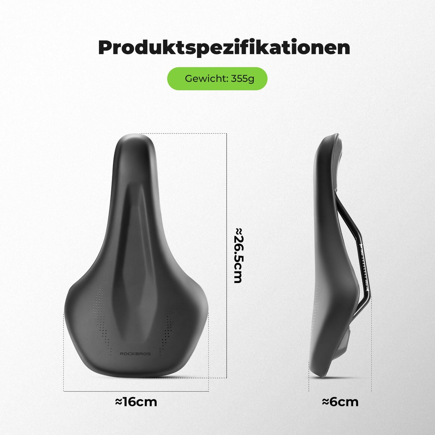 Lätt, andningsbar cykelsadel - För MTB, racercykel, gravelcykel ROCKBROS