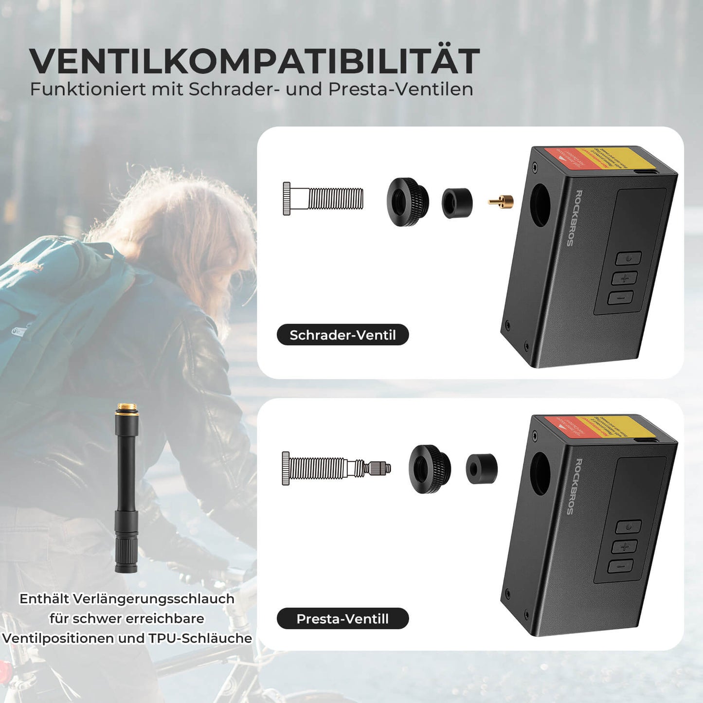 MINI Elektrisk Cykelpump Bärbar AS240 Pro ROCKBROS