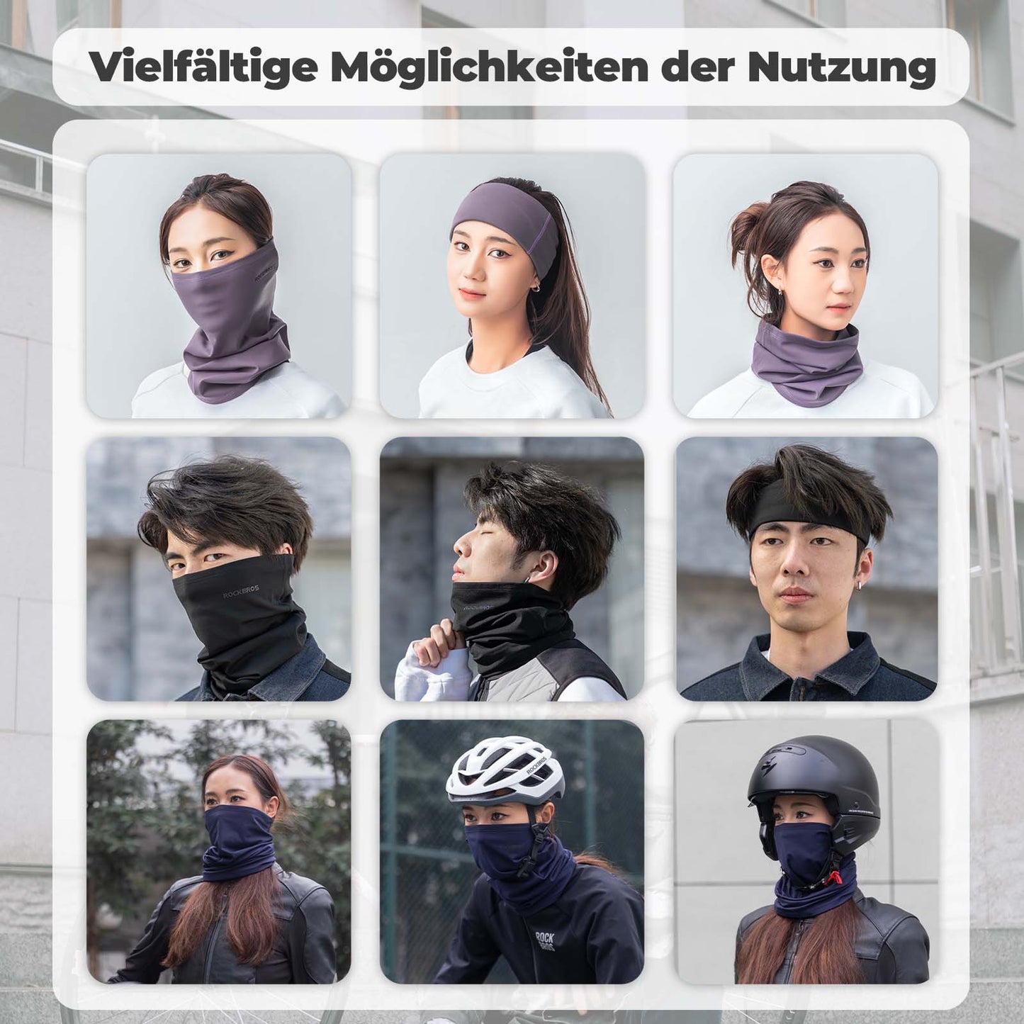 Multifunktionell fleecebalaklava mjuk ansiktsmask tubhalsduk ROCKBROS