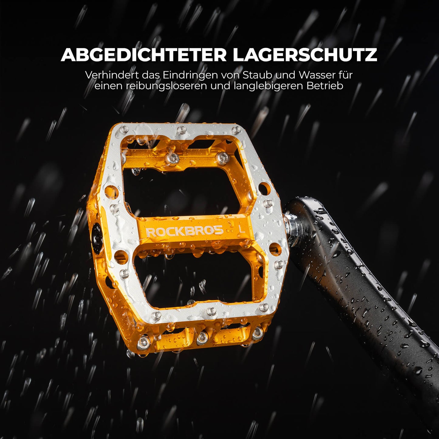 Pedaler med halkfria stift - Bred plattform och krom-molybdenaxel ROCKBROS