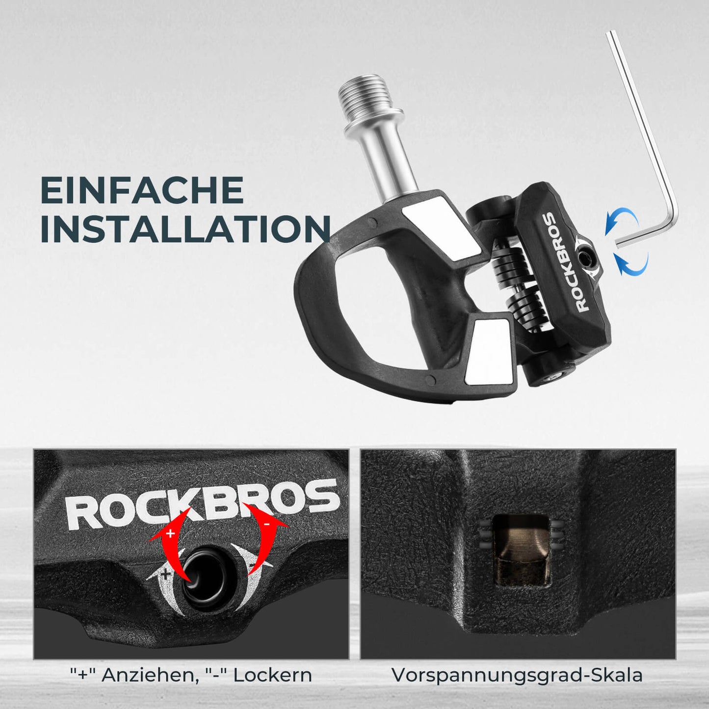 SPD cykelpedaler med justerbar spänning ROCKBROS