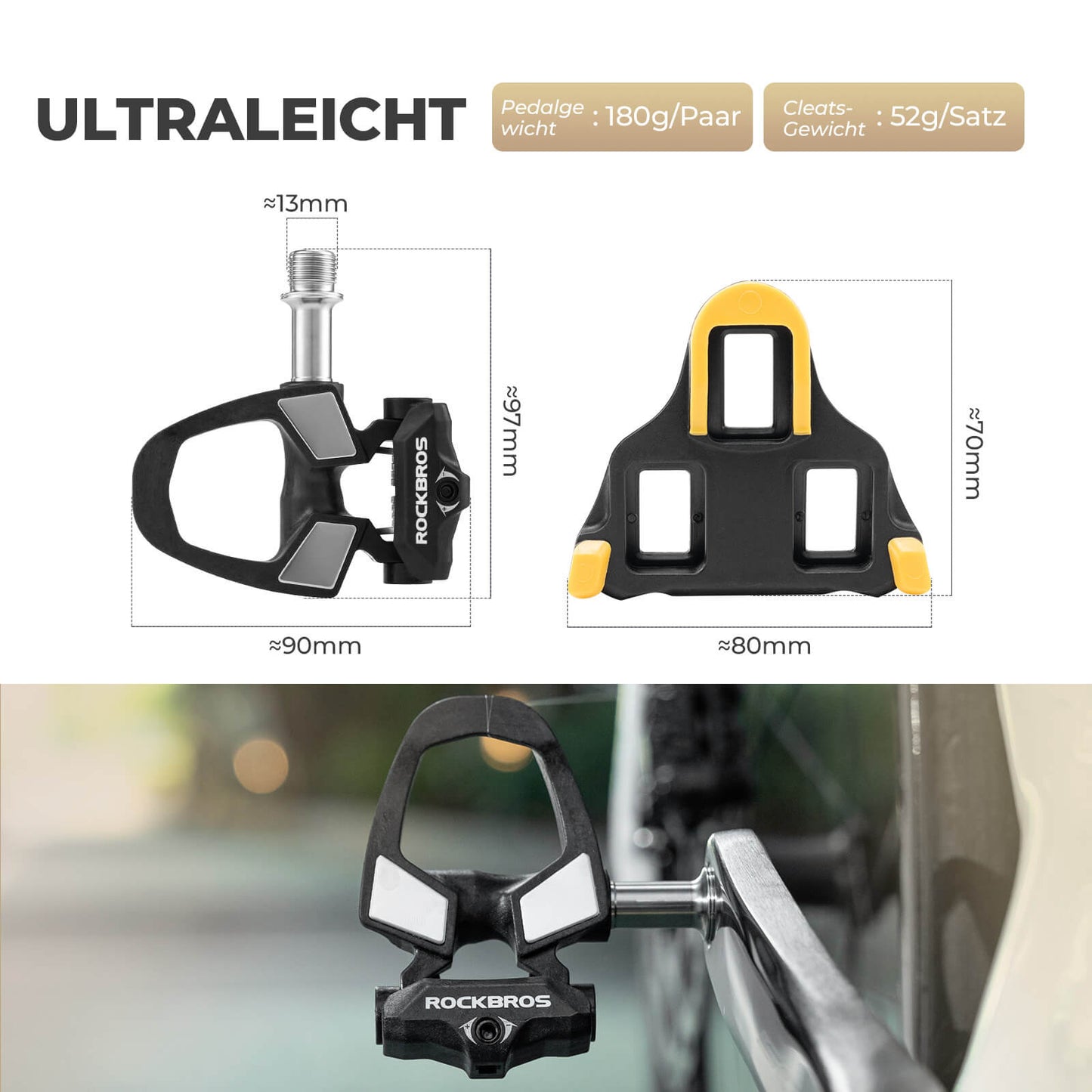 SPD cykelpedaler med justerbar spänning ROCKBROS
