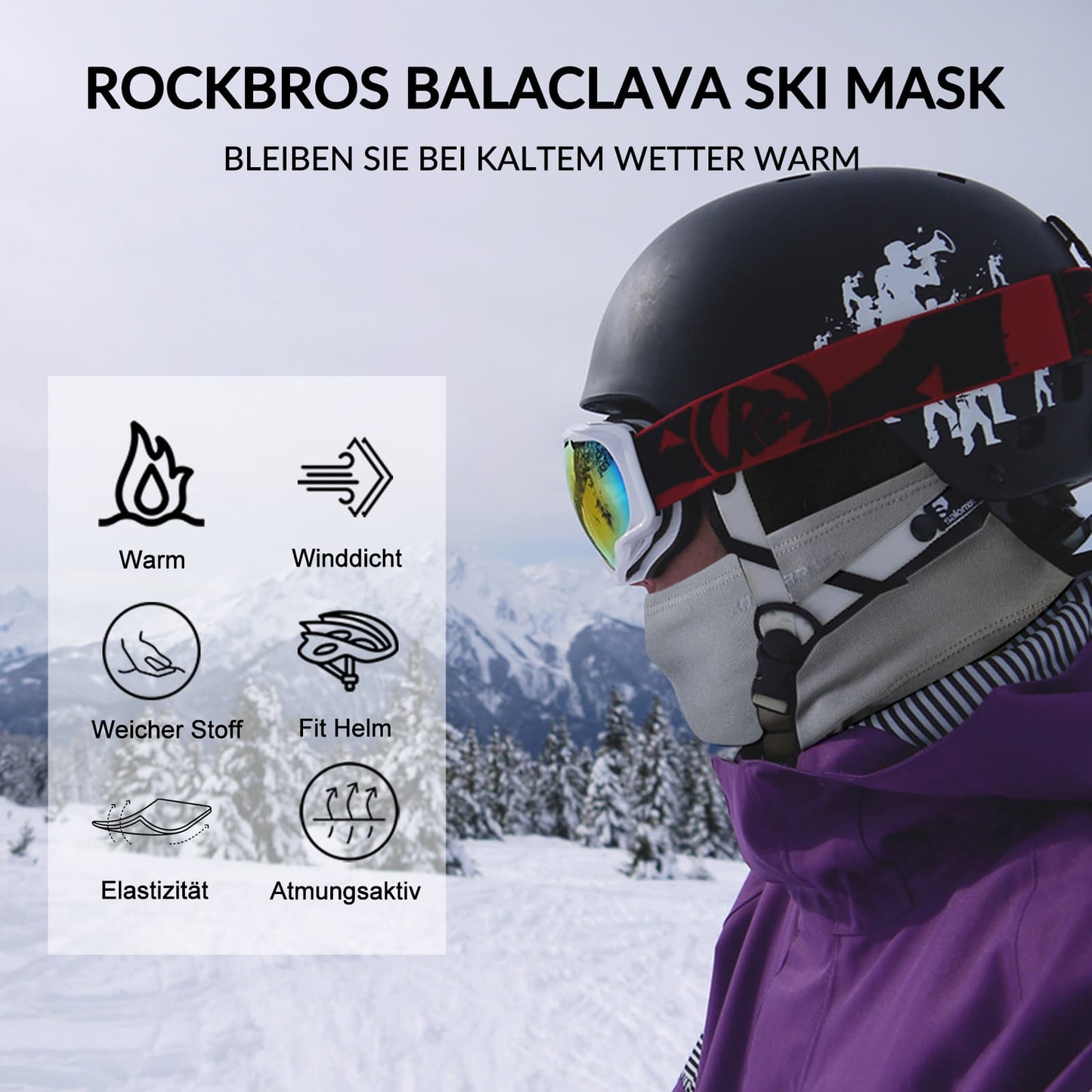 Balaklava 2-pack Höst/Vinter för utomhussporter Unisex ROCKBROS