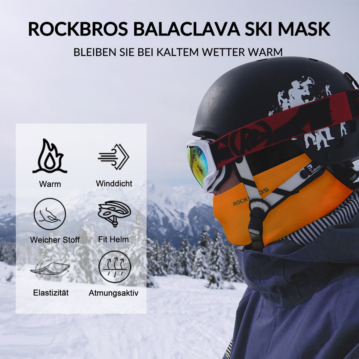 Balaklava 2-pack Höst/Vinter för utomhussporter Unisex ROCKBROS