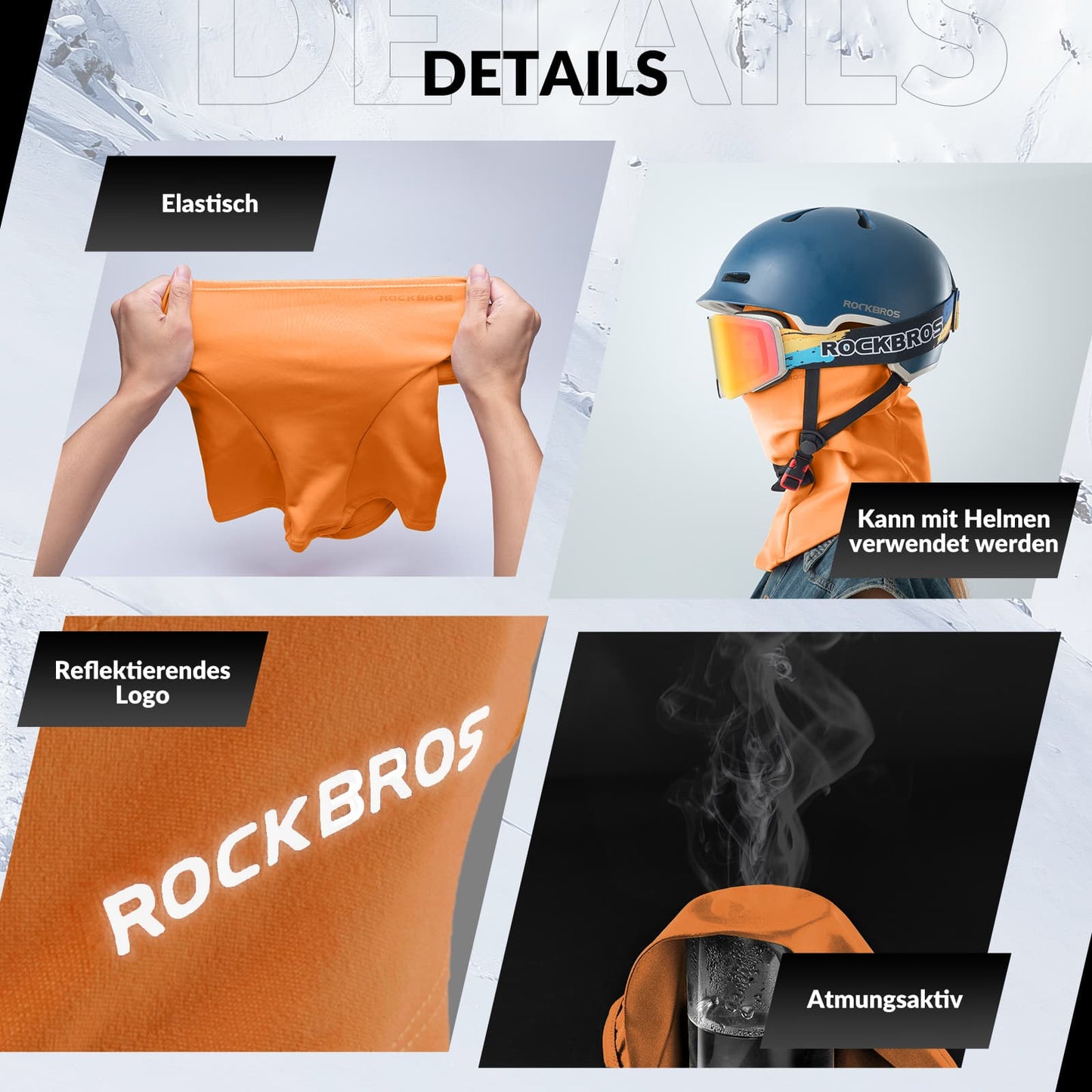Balaklava 2-pack Höst/Vinter för utomhussporter Unisex ROCKBROS