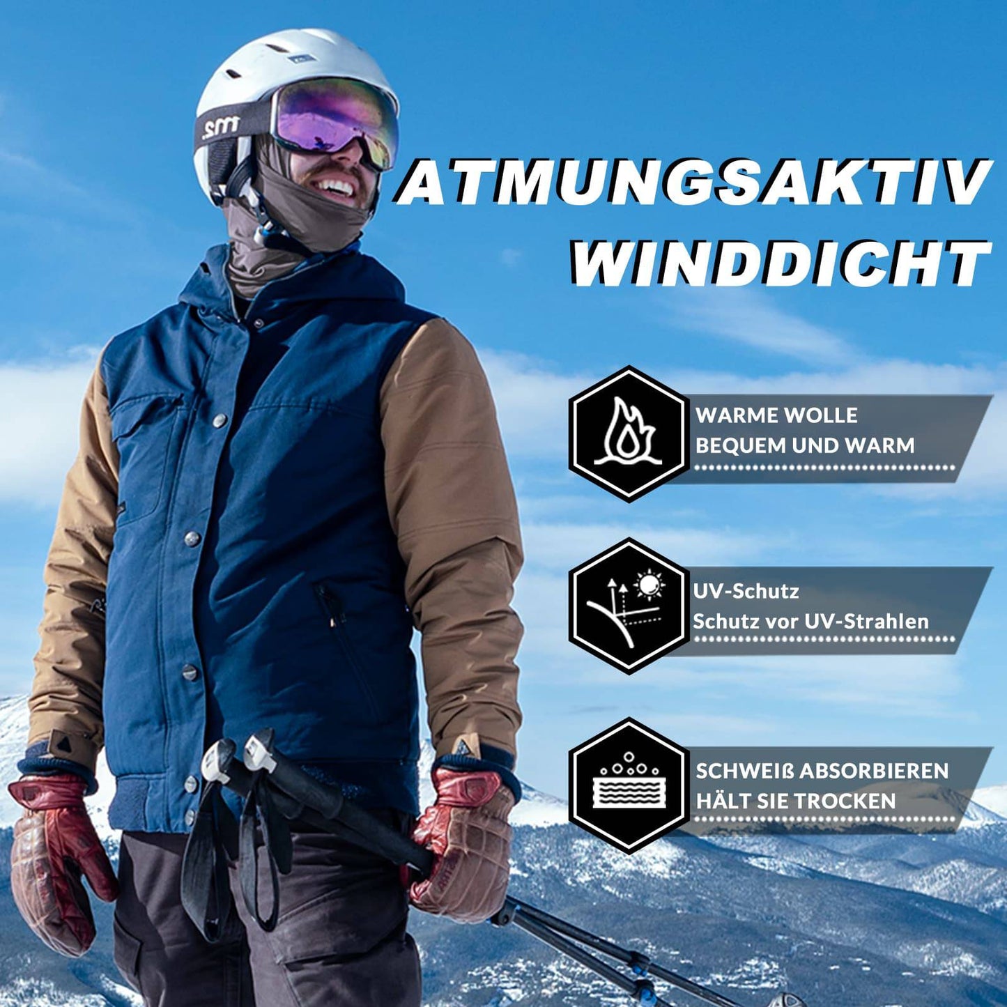 Balaklava 2-pack Höst/Vinter för utomhussporter Unisex ROCKBROS