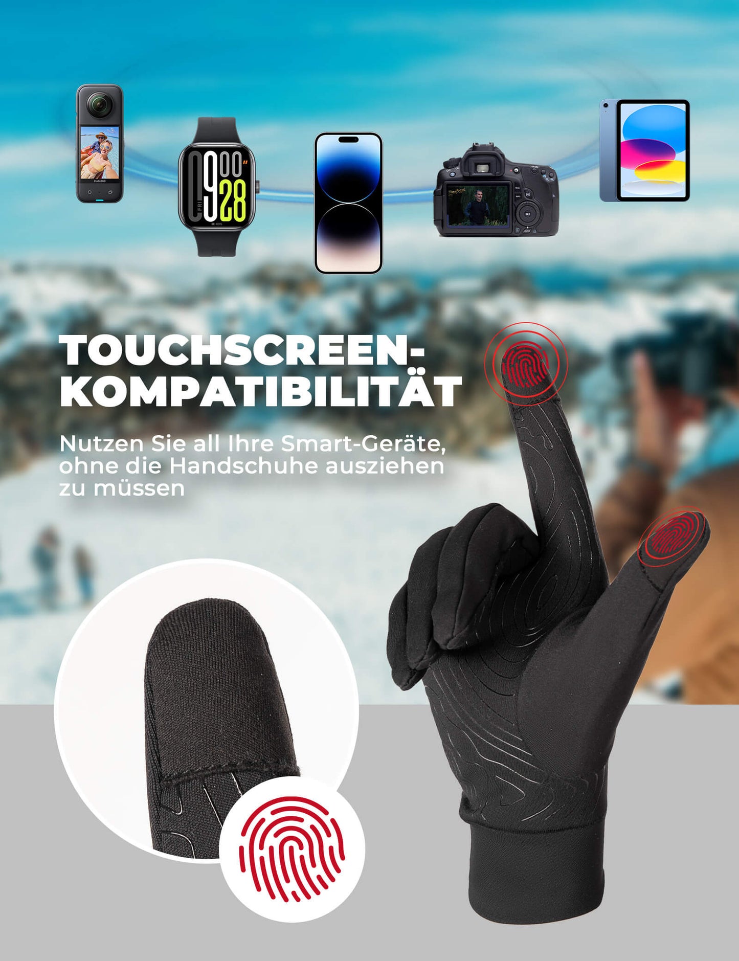 ROCKBROS halkfria reflekterande cykelhandskar