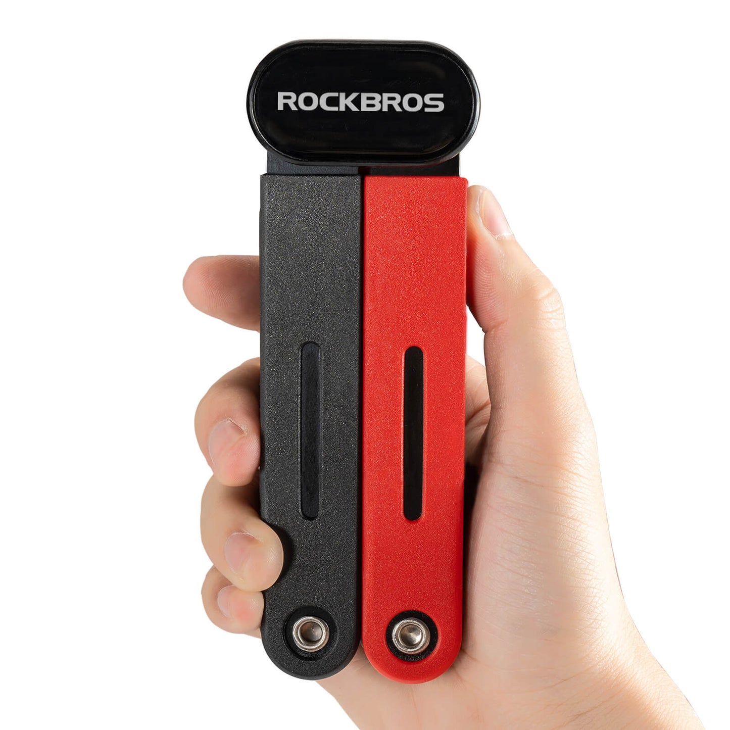 Hopfällbart cykellås, robust stöldskydd med 2 nycklar, ROCKBROS