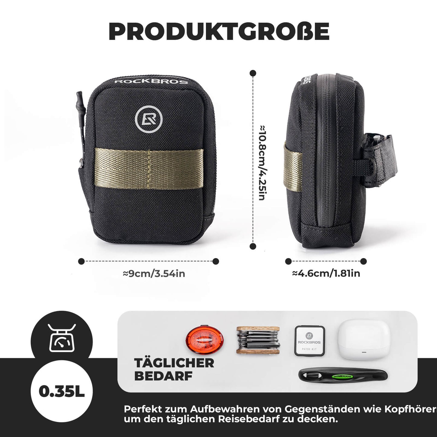 Cykelsadelväska Kompakt förvaringsväska för racercykel MTB ROCKBROS