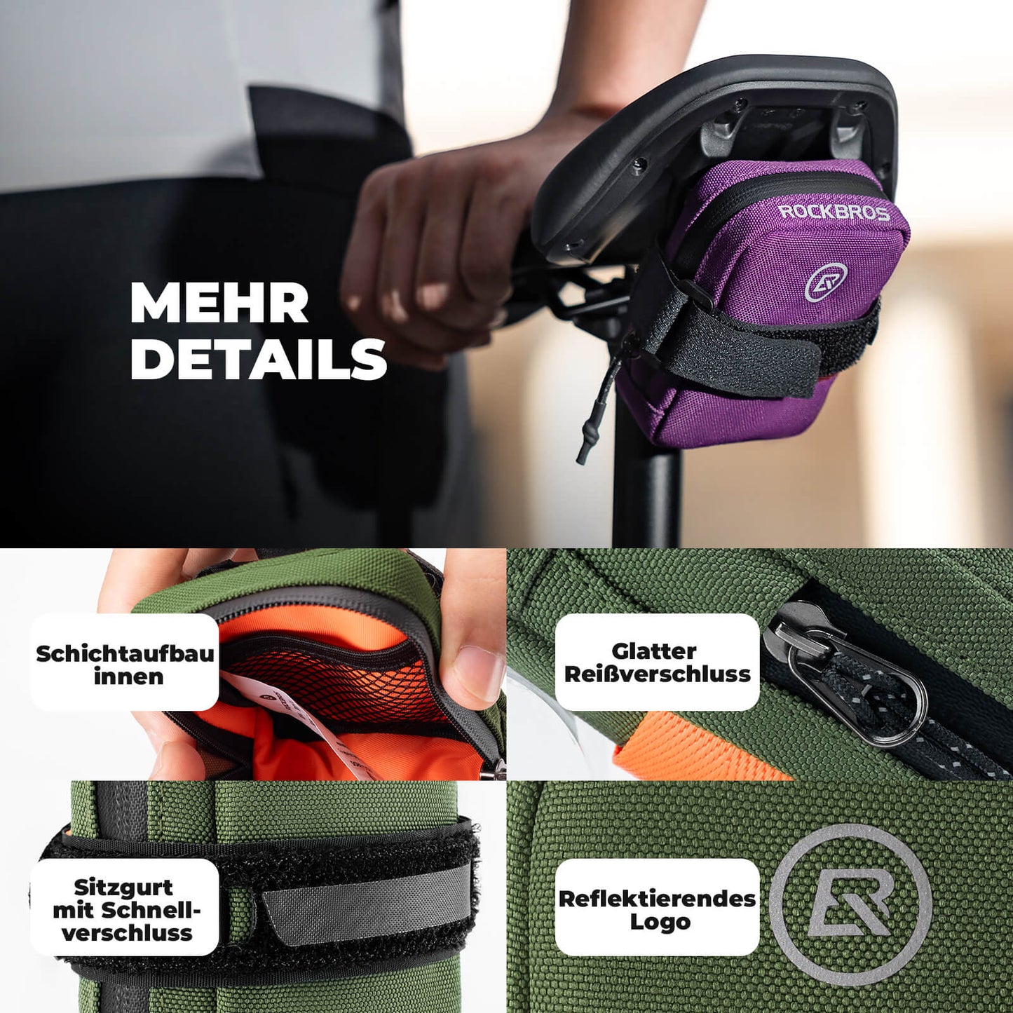 Cykelsadelväska Kompakt förvaringsväska för racercykel MTB ROCKBROS