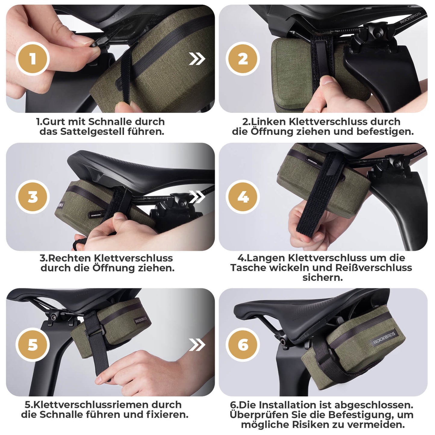 Cykelsadelväska Lätt Kompakt Vattentät Landsvägscykel MTB ROCKBROS