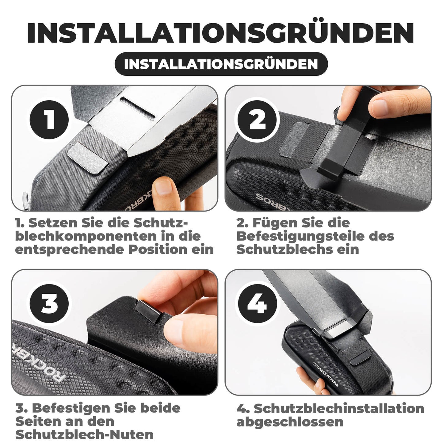 Cykelsadelväska med stänkskydd, vattenavvisande, 1,3L/0,8L, ROCKBROS