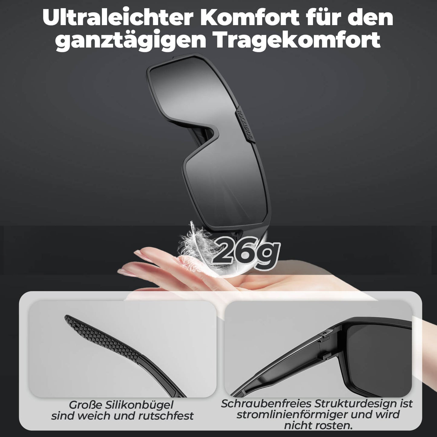 Polariserade cykelglasögon, utomhussolglasögon, överglasögon, MTB-racercykel, ROCKBROS