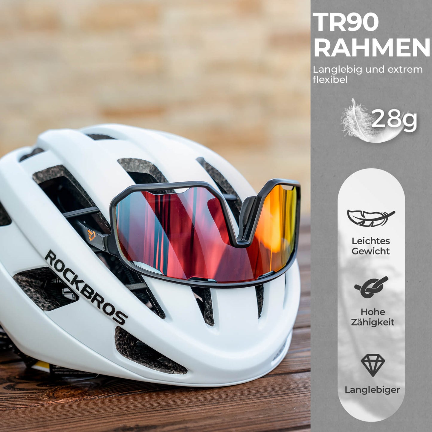 Cykelglasögon, polariserade solglasögon, UV-skydd, utbytbara nässkydd, dam/herr, ROCKBROS