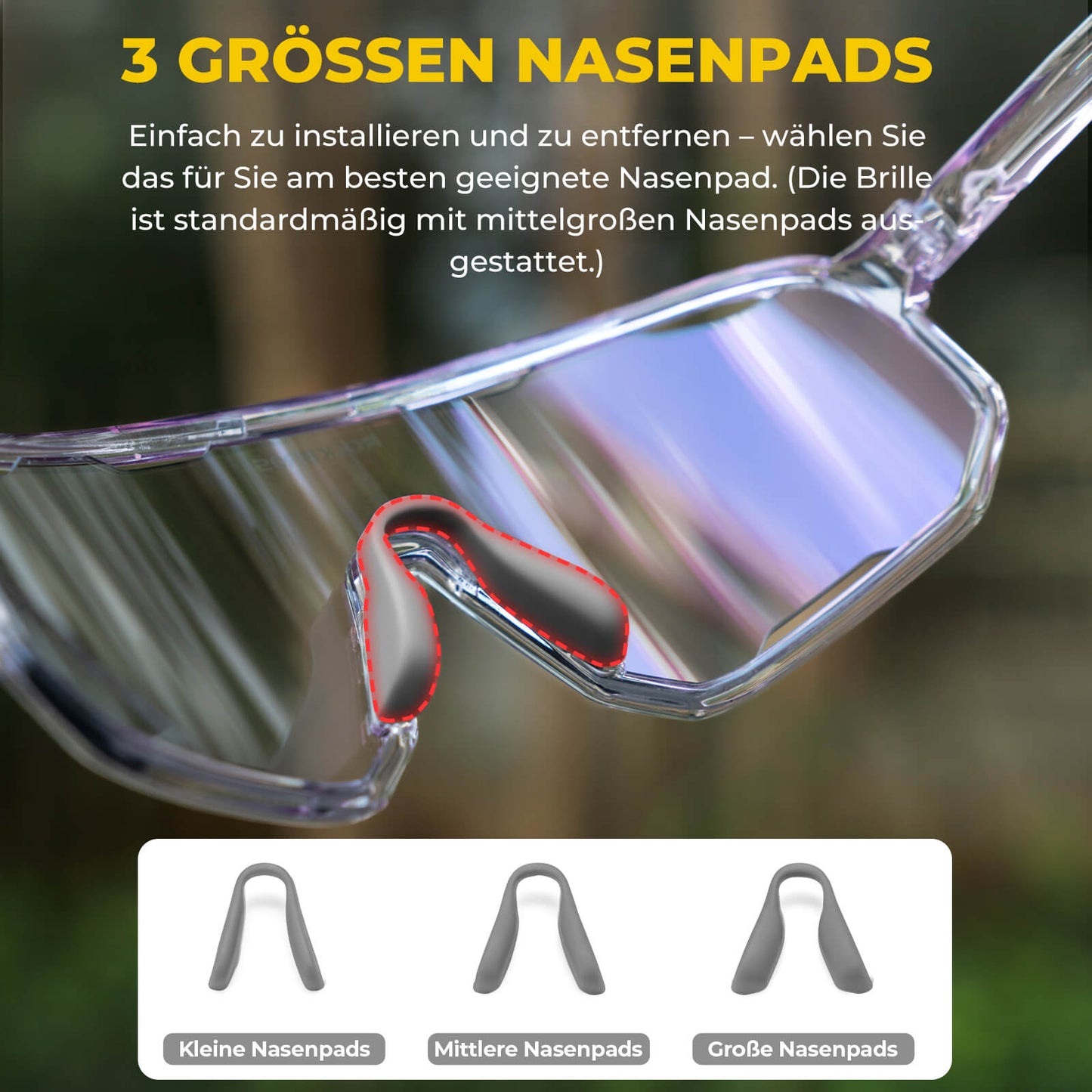 Cykelglasögon, polariserade solglasögon, UV-skydd, utbytbara nässkydd, dam/herr, ROCKBROS