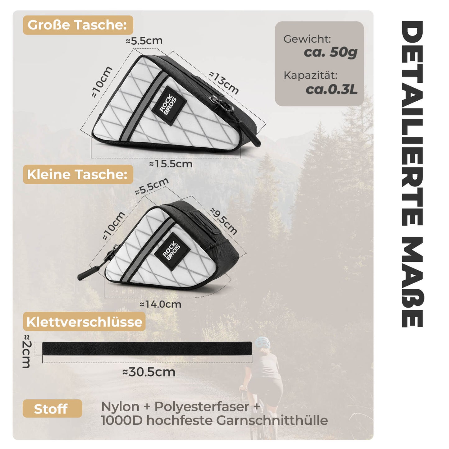 Cykelramväska, triangulär väska för Brompton 0,25/0,3L ROCKBROS