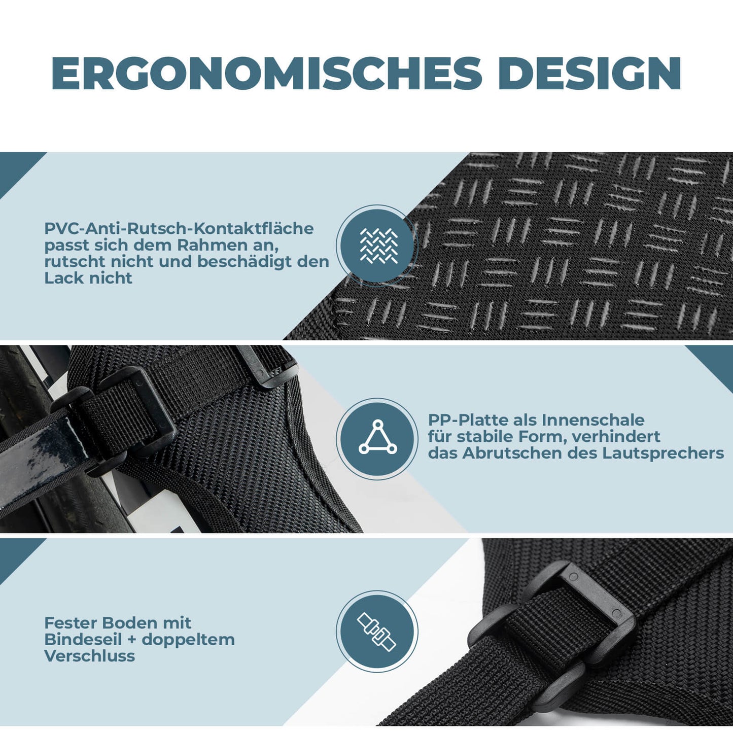 Flaskhållare, cykelhögtalarfäste, justerbar rem, ROCKBROS