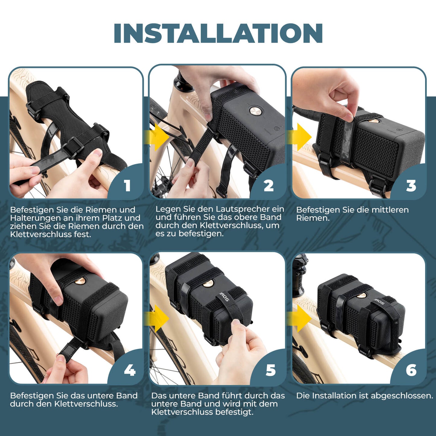 Flaskhållare, cykelhögtalarfäste, justerbar rem, ROCKBROS