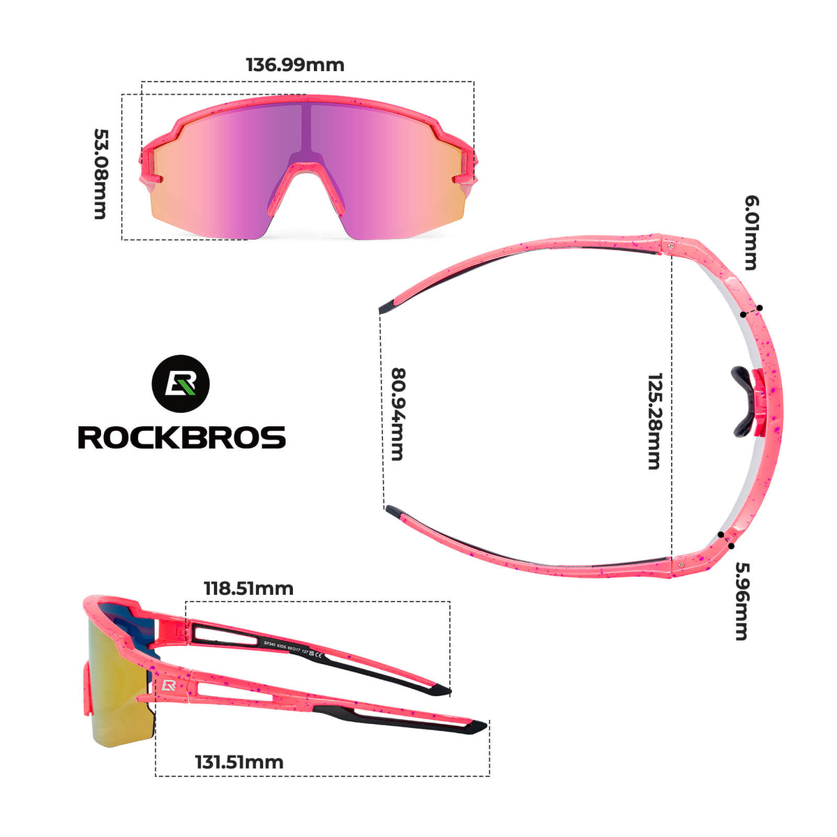 ROCKBROS Polariserad sport- och cykelglasögon för barn