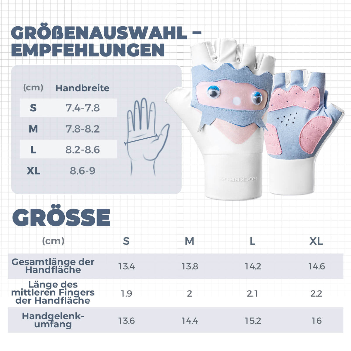 ROCKBROS Barnhalvhandskar Fingerlösa Cykelhandskar