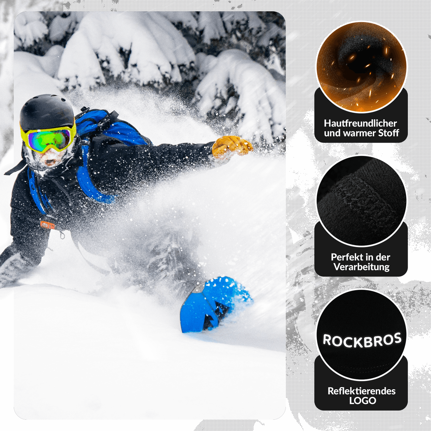 Barn Vinterbalaklava ansiktsmask för flickor/pojkar ROCKBROS