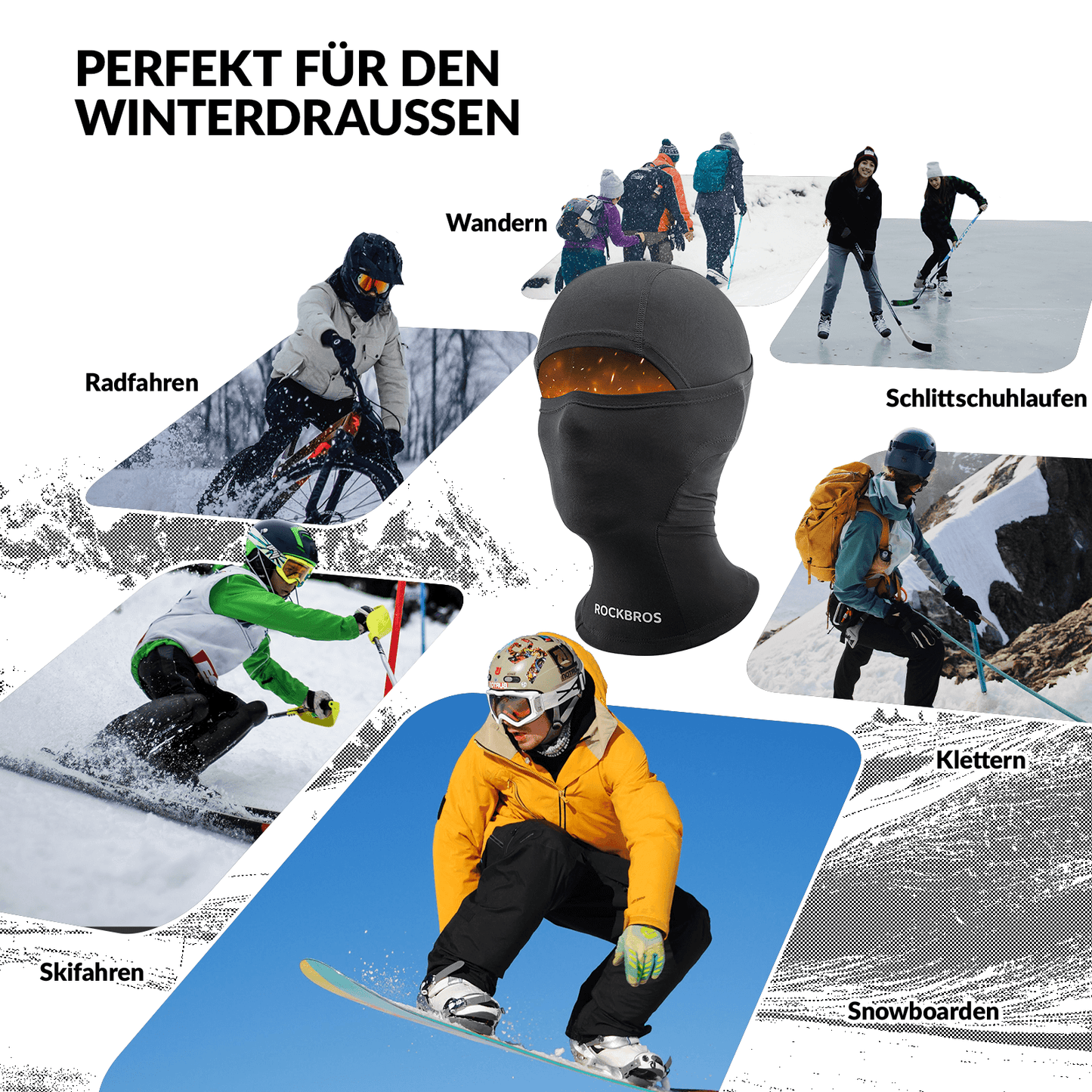 Barn Vinterbalaklava ansiktsmask för flickor/pojkar ROCKBROS