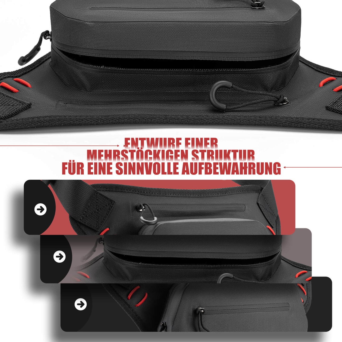 Motorcykelbenväska, benficka, höftväska med axelremmar, ROCKBROS