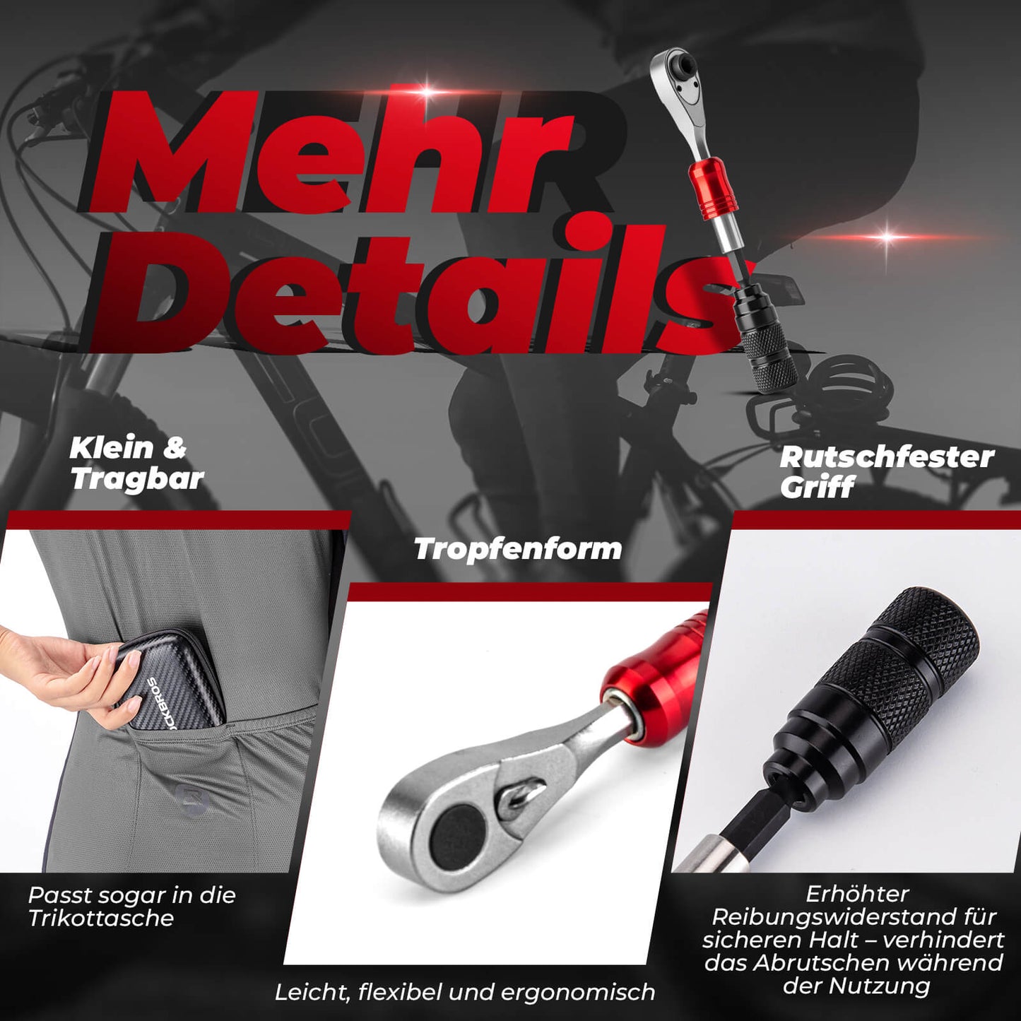 Spärrnyckelsats 1/4 tums mini reparationsverktyg ROCKBROS