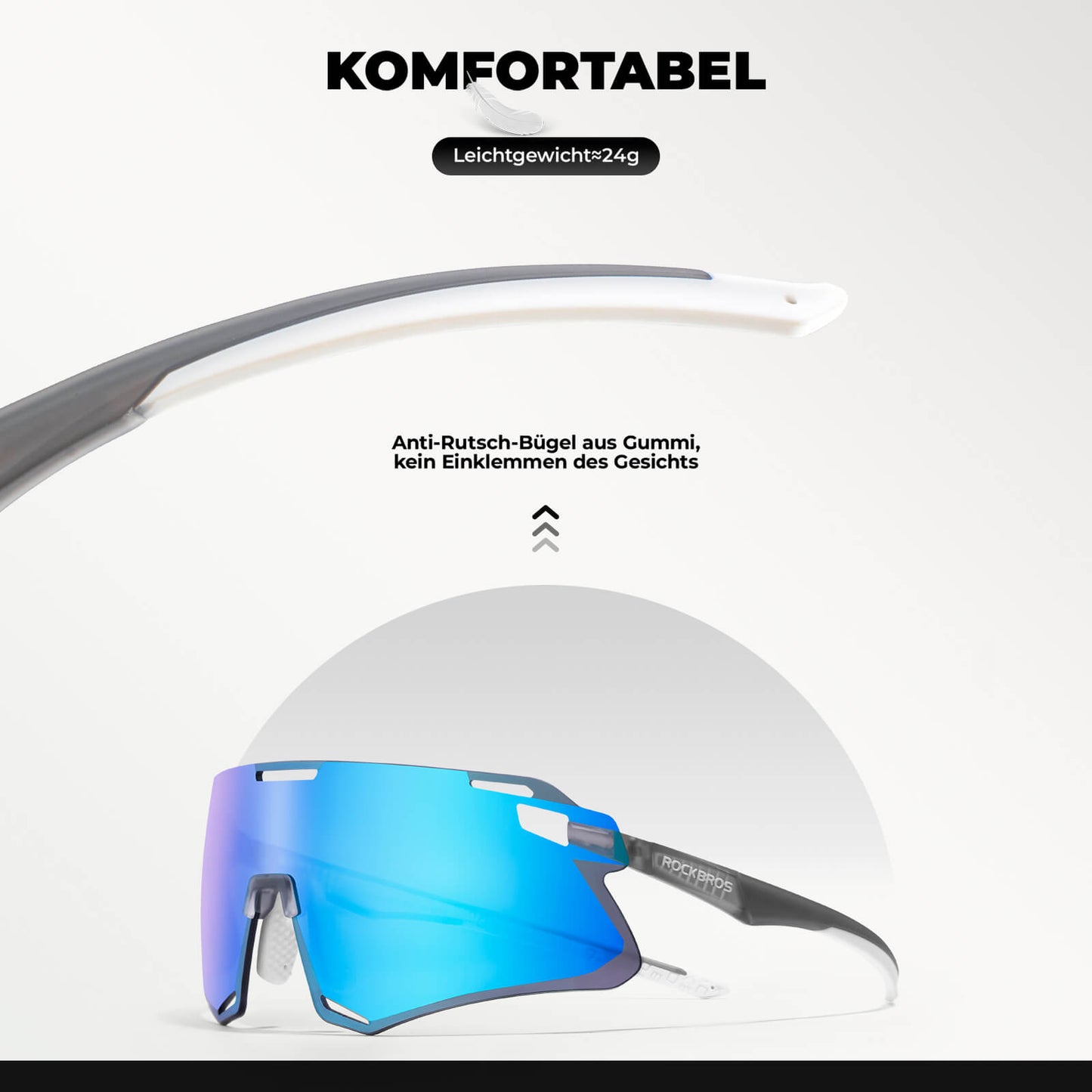 Solglasögon, vindtäta cykelglasögon för utomhussporter, ROCKBROS