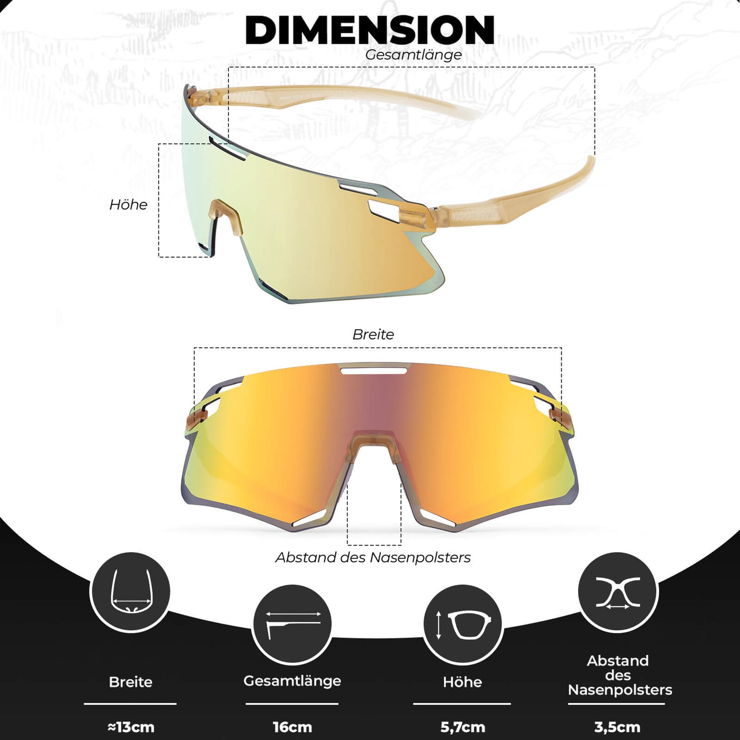 Solglasögon, vindtäta cykelglasögon för utomhussporter, ROCKBROS