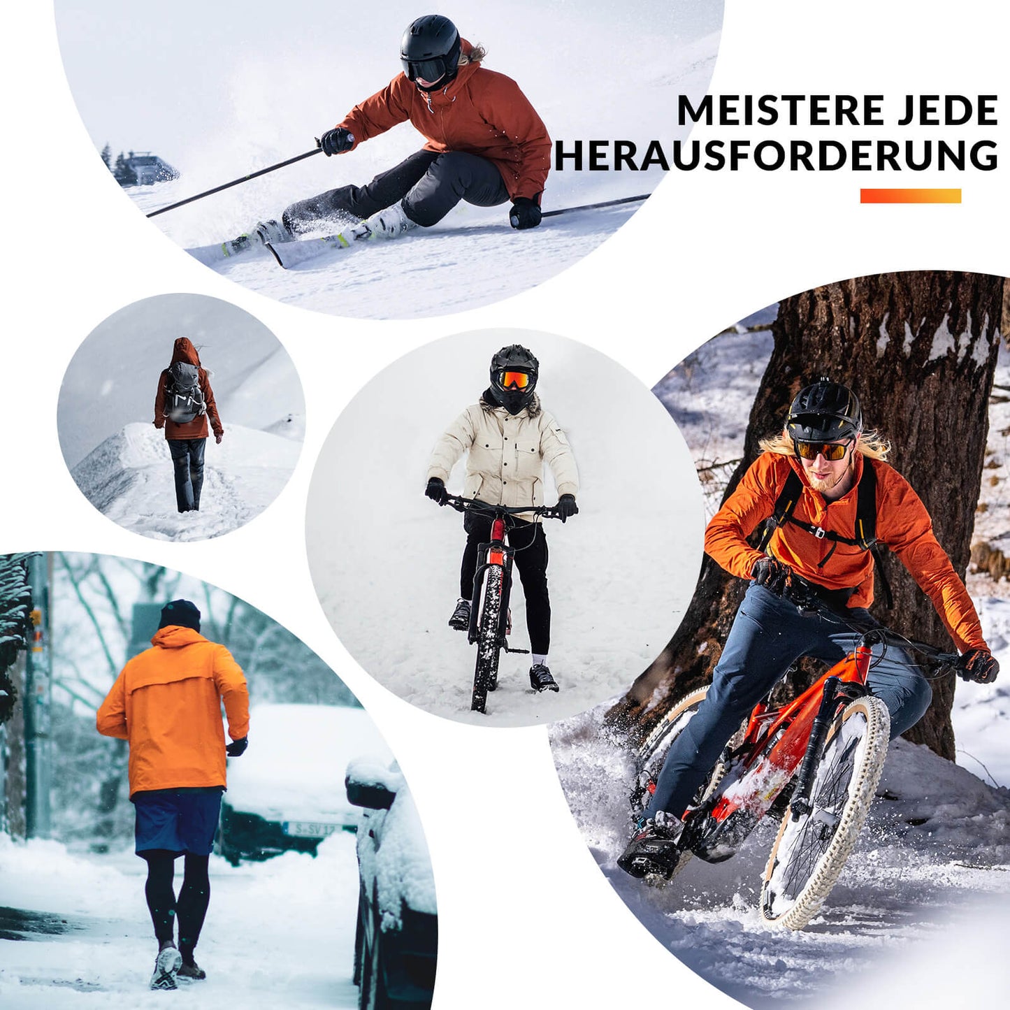 Balaklava ansiktsmask, höst/vinter, varm, med hål för glasögon, ROCKBROS