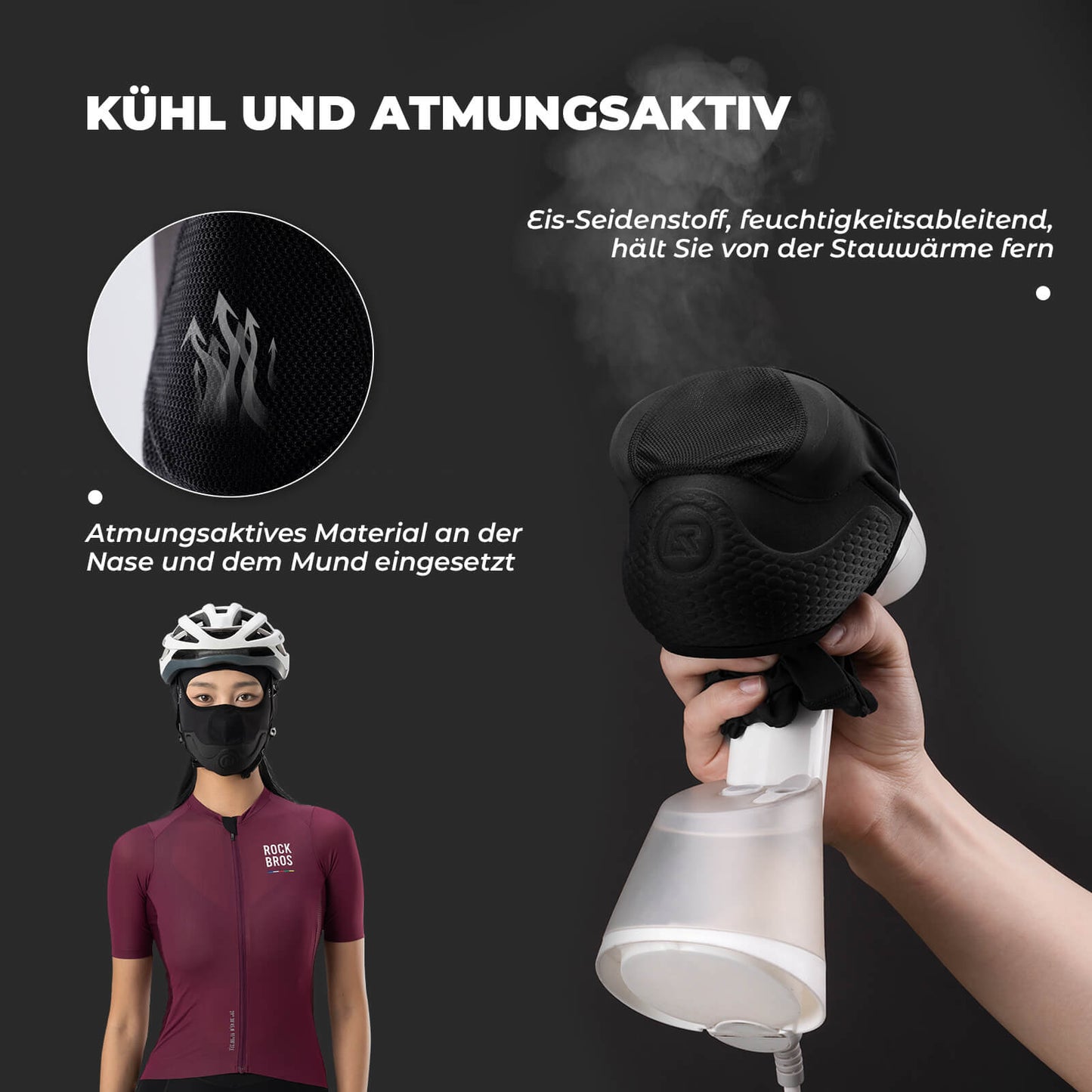 Vadderade balaklavor, sommarskydd för ansiktet, elastiska, ROCKBROS