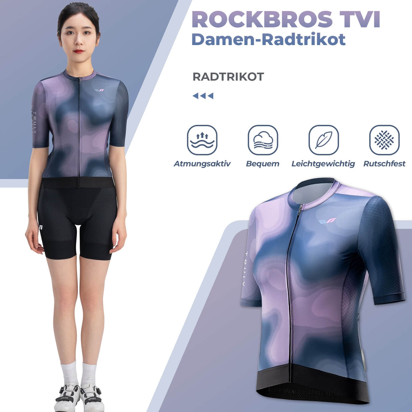 TVI Dam Kortärmad Cykeltröja Sommar Snabbtorkande med 3 Fickor ROCKBROS