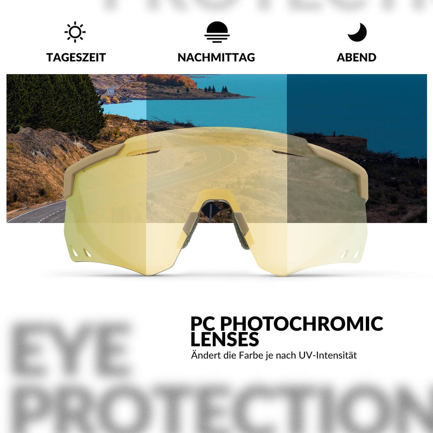 Ultralätta cykelglasögon, fotokromatiska solglasögon med UV400-skydd, ROCKBROS